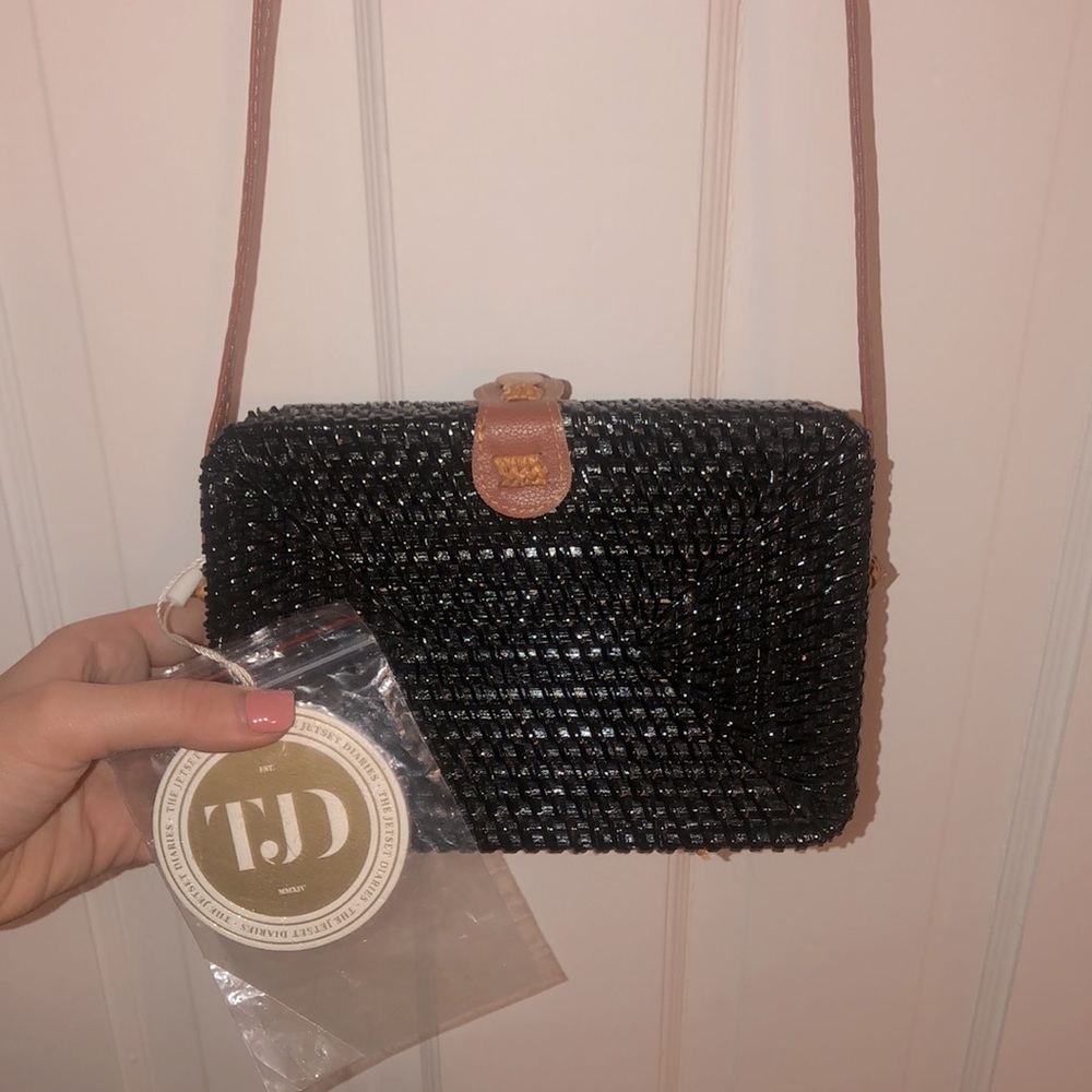 Black woven crossbody purse -NWT by Jetset Diaries